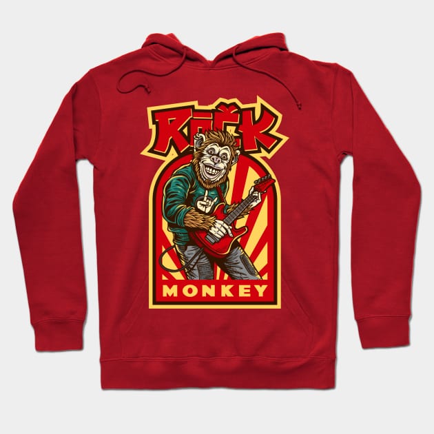 ROCK MONKEY Hoodie by FunSillyShop